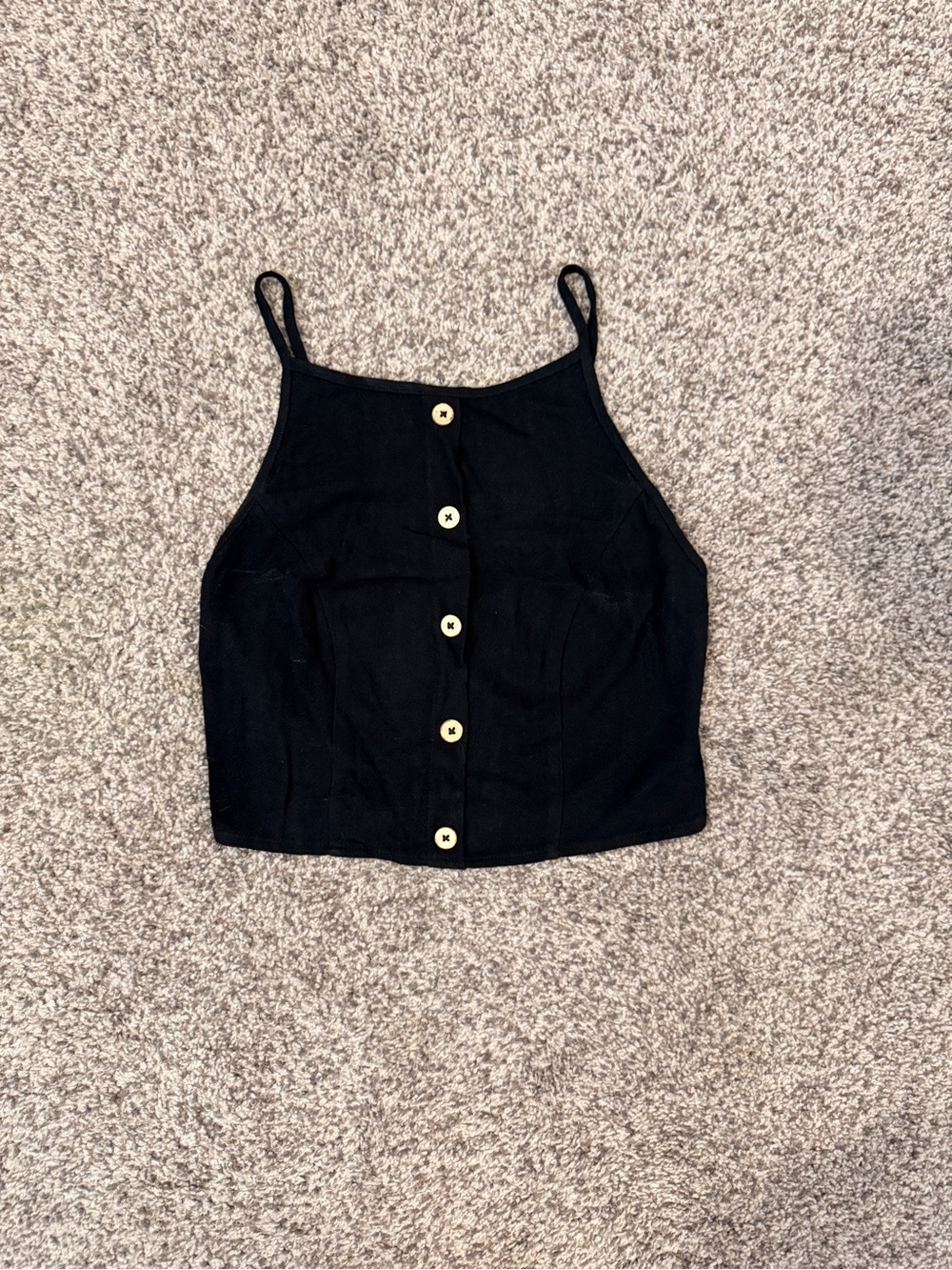 Bray High Neck Button Up Tank Black Small NWT